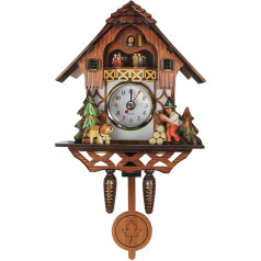Koka sienas pulkstenis Cuckoo Clock Antique Pendulum for Nursery Decor