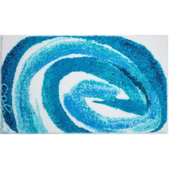Grund Dizaina vannas paklājs COLANI, īpaši mīksts un absorbējošs, neslīdošs, Colani 42, 60x100 cm, tirkīza krāsā
