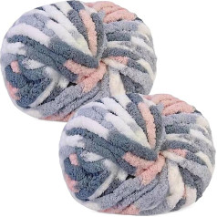 MeYuxg 2 x 250 g bieza vilnas dzija Adīšanas dzija, Super Soft Chenille Chunky dzija, vilnas Super Bulky tamborētas segas, adītas Pet Nest segas, dekoratīvie spilveni, roku adīšana, kaķēni