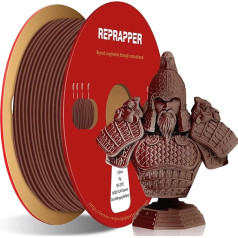 Reprapper Wood PLA, koksnes divkrāsu PLA šķiedra, 1,75 mm, 3D printeru šķiedra ar īstas koksnes šķiedru, tumšs sarkankoks / vahuts, 1000 g