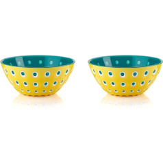 Guzzini - Le Murrine, 2 bļodu komplekts - gaiši dzeltens/balts/akvamarīns, diametrs 12,5 x augstums 5,6 cm | 300 cm3 - 279412225