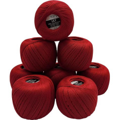 YarnArt Lily 8 x 50 g dzija 100% merserizēta kokvilna, 400 g Tamborēšanas dzija (sarkana 5020)