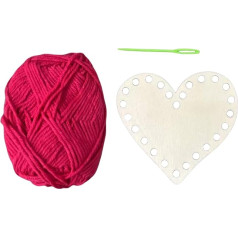 Ziabxhn Korbboden zum Häkeln - Handgefertigtes Häkelholzboden-Set | Handgefertigtes Strickbrett mit Baumwollfaden und Nadel für Valentinstag, Muttertag, Hochzeitsdekoration