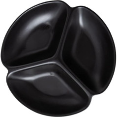 Lurrose Dalīti servēšanas trauki Keramikas Relish Tray Deserta servēšanas šķīvji Spice Small Plate for Party Olive Nuts Saldumi Uzkodas Chips and Dip Black