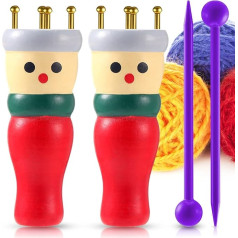 2 gabali franču adīšanas lelles Koka franču adīšanas lelles iesācēju komplekts aproces kaklarota dekorēšanai Craft Kit (1)