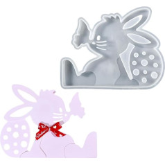 Lieldienu zaķa silikona veidne, truša silikona veidne Lieldienu amatniecībai, 3 D silikona veidne zaķa ornamentam, silikona liešanas veidne ģipšam un vaskam, viegla truša veidne sojas vaska svecēm