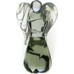 Ar rokām veidota vidēja izmēra eņģeļa skulptūra no pārstrādāta stikla [ANG-C]