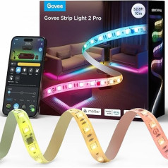 Govee RGBIC 10 m LED lentes gaisma 2 Pro ar matējumu, viedā LED lente ar mūzikas sinhronizāciju, lietotnes vadība, krāsu maiņa, darbojas ar Alexa un Google Assistant, piemērota mājas guļamistabai