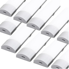 Cecaylie LED lampas mitrajām telpām 150 cm, 48 W LED lampa, 4000 K, savienojama darbnīcas lampa, luminiscences lampa, 3600 LM neitrāli balta LED lampa, IP65 darbnīcas lampa, garāžai, pagrabam, vannas istabai, birojam, iepakojums