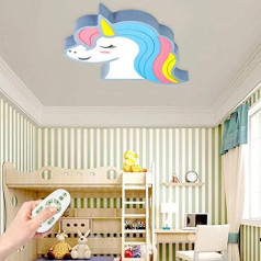 Bērnu istabas lampa LED dimmable griestu gaisma ar tālvadības pulti Griestu gaisma Unicorn formas akrila meitenes / zēnu istabas apgaismojums Bērnu guļamistaba ēdamistaba viesnīcas istaba Dekoratīvs piekaramais apgaismojums,