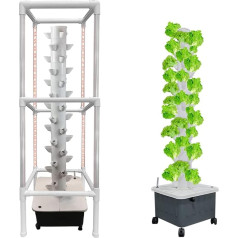 WJYTDHIQS 45-Loch-Hydrokultur-Turm-Anbausystem, Hydrokultur-Anbausystem for den Innenbereich,erdloser Anbau-Anbauturm, selbstbewässerndes Anbausystem mit Feuchtigkeitspumpe