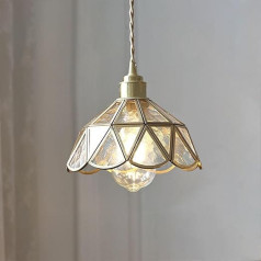 KRUIHAN Ziemeļvalstu radošā vara piekaramā gaisma griestiem, retro stikla iekštelpu piekaramā lustra guļamistabai, naktsskapim, viesistabai, ēdamistabai, gaitenim, koridoram, virtuvei, stils E-3