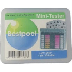 Bestpool ūdens testeris, baseina pH vērtības un brīvā hlora testeris ar 20 tabletēm katrā