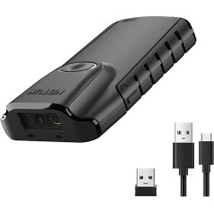 NETUM Bluetooth 2D svītrkodu skeneris, 3-in-1 maza izmēra pārnēsājams QR svītrkodu lasītājs, automātisks bezvadu pistoles skeneris ar aizmugurējo klipu, darbojas ar planšetdatoru iOS Android Windows MacOS noliktavas inventāra POS