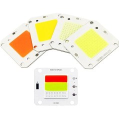 JRXFXEKW 1-10gab DC12V 32V 50W COB LED mikroshēma balta silti balta pilna spektra integrēts vieds IC draiveris lielas jaudas 50 vatu COB gaismas avots (balta 6500K, 50W 12V x 10 gab.)