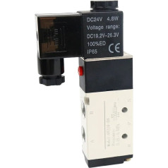 4v210-08 Magnetventil, 5 Wege, 2-Positionen, 6,35 mm pneimatiskais ventilators, 12 V, 24 V, 110 V, 220 V, Spule, pneimatiskais ventilators (Farbe: AC 220 V, Größe: nur 4v210-08)