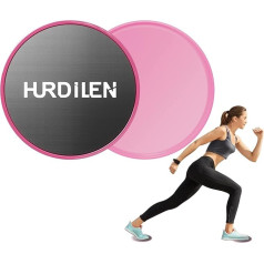 Hurdilen Core Sliders, bīdāmie diski, abpusēji lietojami uz paklāja un cietkoksnes grīdām, viegls un ideāls trenažieris vēdera pamatnes spēka treniņiem., rozā krāsā