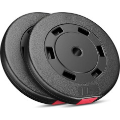 Hop-Sport svaru paliktņu komplekts 5, 10, 20, 30 kg plastmasas atsvari 30 mm hanteles Svaru paliktņi 4 x 5 kg / 2 x 10 kg / 2 x 5 kg + 2 x 10 kg