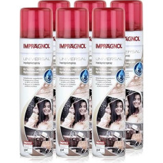 Imprägnol universāls ūdensnecaurlaidīgs aerosols, 400 ml, laikapstākļu aizsardzība ādai, tekstilmateriāliem un augsto tehnoloģiju audumiem, elpojoša aizsardzība pret mitrumu un netīrumiem (iepakojumā 6 gab.)
