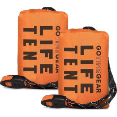 Go Time Gear Rescue Tent Emergency Survival Shelter - 2 personu ārkārtas telts - Izmantojiet kā izdzīvošanas telti, avārijas patversmi, cauruļu telti, izdzīvošanas brezentu, iekļauts izdzīvošanas svilpe un parakords