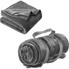 Lewis N. Clark plīša ceļojuma sega, pelēka (Grey) - 487GRY