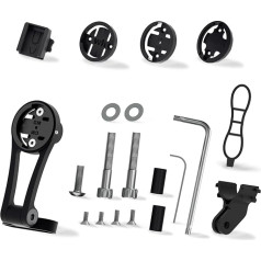 GRQUSTO Out Front Combo Mount Regulējams riteņbraukšanas datora GPS stiprinājums Wahoo Garmin Bryton Cateye, sporta kamerai, velosipēda gaismai, piemērots velosipēda stūrei 1,26 collas / 32 mm