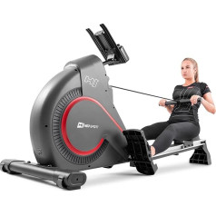 Hop-Sport HS-095R saliekamais airēšanas trenažieris mājai - airēšanas trenažieris ar magnētisko pretestību, LCD displeju, 12 programmām, sacensību režīmu un WATT funkciju, līdz 150 kg svaram