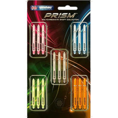 WINMAU Prism 1.0 šautriņu kātiņi, Force Grip Zone kātiņi, vidēji 48 mm, neona krāsas (5 komplekti)