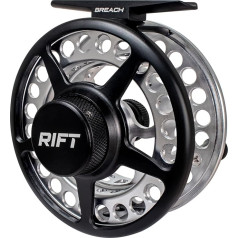 RIFT Breach mušiņmakšķerēšanas spole, oglekļa disku bremze, CNC frēzēta, anodēts alumīnijs, 3/4, 5/6 svars, melna, sudraba krāsā