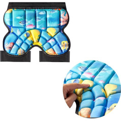 Life Bravo Aizmugurda spilventiņi slidošanai, 25 mm biezs vēdera aizsargs bērniem (3-7 gadi), vieglas, neslīdošas zilas sniega dēļa bikses ar polsterējumu, gurnu spilventiņi slidošanai, slēpošanai, skeitborda braukšanai, riteņbraukšanai