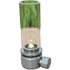 Āra kempinga gāzes laterna, efektīva gāzes lampa āra iestatījumiem kempinga vara vārsts stabila liesmas pierādījums apgaismota atmosfēras telts lampa pārgājieniem (sudraba gāzes tvertne)