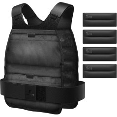 Ķermeņa faktora svērta veste spēka treniņiem, skriešanai un fitnesam, regulējams 13LB-22LB (6kg-10kg) vai fiksēts 10LB variants, ar atstarojošu svītru treniņiem, svarcelšanai un muskuļu veidošanai