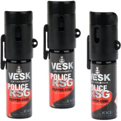 VESK policijas RSG piparu aerosols Wide Jet 15 ml ar sānu klipsi - augstākās kvalitātes un diskrēts Lady Pepper Spray OC - ļoti spēcīgs - augstas kvalitātes un diskrēts