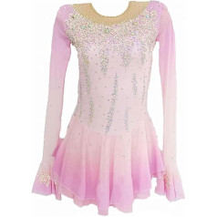 FZHQQNZJF Āra daiļslidošanas kleita Gradient Ritmiskā vingrošana Leotards Rhinestone Slidošana Performance Konkurence Skurss Stretchy Roller Skates Costume