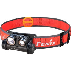 FENIX HM65R-DT melns viegls dubultā stara lukturis skriešanas kempinga āra sporta 1500 lūmeni 170M max 300 stundas balta silti balta LED sporta BOA galvas lenta sistēma IP68