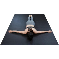 RevTime Extra Large Exercise Mat mājas kardio jogas treniņiem Heavy Duty Black