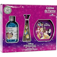 Corine de Farme - Princeses komplekts ar tualetes ūdeni 50 ml, burbuļvannu 300 ml un pusdienu kārbu - dāvana meitenēm - smaržas bērniem Fragrance Strawberry - Fruity Gel 3-in-1