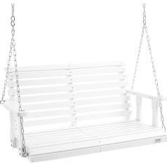 VEVOR Cedara koka Holivudas šūpoles 1240 x 710 x 600 mm, pagalma un dārza šūpoles, uzlabota slodzes ietilpība - aptuveni 400 kg, izturīgs šūpuļkrēsla sols ar piekarināmām ķēdēm izmantošanai ārā, balts
