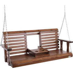 VEVOR Cedara koka Holivudas šūpoles 1523 x 710 x 600 mm, terases šūpoles pagalmam un dārzam, uzlabota kravnesība - aptuveni 400 kg, izturīgs šūpuļkrēsla sols ar piekarināmām ķēdēm izmantošanai ārā, brūns