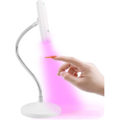 Bewinner UV-Nagellampe, Schwanenhals-LED-Nagellampe für Gellack, Kabellose Wiederaufladbare Aushärtelampe, Gellack-Trocknerlampe, Schnell Aushärtende Schwanenhals-UV-Lampe für