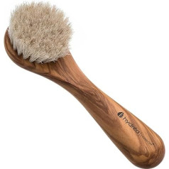 Hydrea London Olive Wood eksfoliējoša sejas suka ar tīrām birstes šķiedrām WOF1GH
