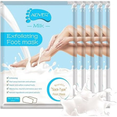 P-Beauty Pēdu maska ar piena ekstraktu | Eksfoliējošs pēdu skrubis | Rupjas ādas, tulznu un plaisu noņemšanai | Barošana un mitrināšana | Dabīga pēdu kopšana | Zīdaināmām pēdām | 5 pāri