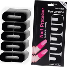 CRILSTYLEO 100 loksnes Nail Art Anti Spill Uzlīmes French Nail Uzlīmes Nagu kopšanas rīki Nagu želejas uzlīmes Nagu aizsardzība pirkstu nagiem Nagu aizsardzības uzlīmes Nagu piederumi Nagu piederumi