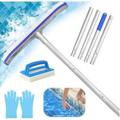 Steinbach baseina birste 43 cm, baseina birstes galva, baseina tīrīšanas birste ar teleskopisku stieni, baseina birste ar mīkstiem sariem, baseina birste
