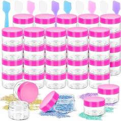 MotBach mazie plastmasas kosmētikas trauciņi ar vāciņiem, 15g plastmasas kosmētikas trauciņi ar lāpstiņu, 15ml ceļojumu izmēru paraugu burciņas, trauciņi tualetes piederumiem, lūpu balzamam, krēmam, šļakatām