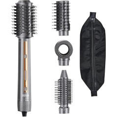 VEVOR 4-in-1 Multi matu veidotājs, 110 000 RPM ātrgaitas jonu aerostilētājs ar 3 birstēm un 1 sprauslu, 4 temperatūras un 3 ātruma līmeņi, fēna birste cirtām, veidošanai un apjomam.
