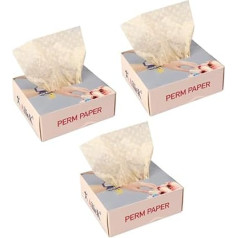 Healeved 3 Kisten Einweg-Dauerwellenpapier Haargewebe Dauerwellenpapier am Haarende Dauerwellenpapier zum Selbermachen für zu Hause Haarfärbepapier Jumbo-Vorsatzpapier Perm Papier Beige