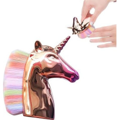 LZZEM Nail Dust Brush Unicorn Nail Dust Brush with Soft Bristles Multi Purpose Make Up Brush Makeup Beauty Powder Blush Brush for Nail Dust Gel Powder Beauty Powder Concealer