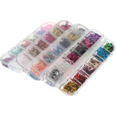 HONMEET 4 kastes Eye Make-Up Nail Art Sequins Nail Foil Nail Gel Polish Makeup Sticker Nail Gel Sticker Nail Art Sticker Manikīrs Glitter Nail Art Shiny Metal