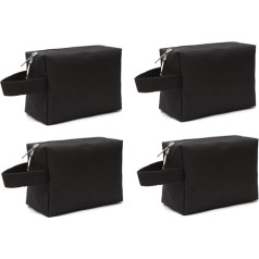 Augbunny 600D Portable Multi-Purpose Zip ūdensizturīgs ceļojumu organizators Kosmētikas maisiņš Make Up Case Storage Bag Pouch Pack of 4 Medium Black